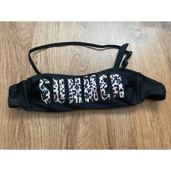 Women's black halter bathing suit top - Picture 1 of 5